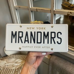 Kate Spade Mr. & Mrs.  License Plate Clutch